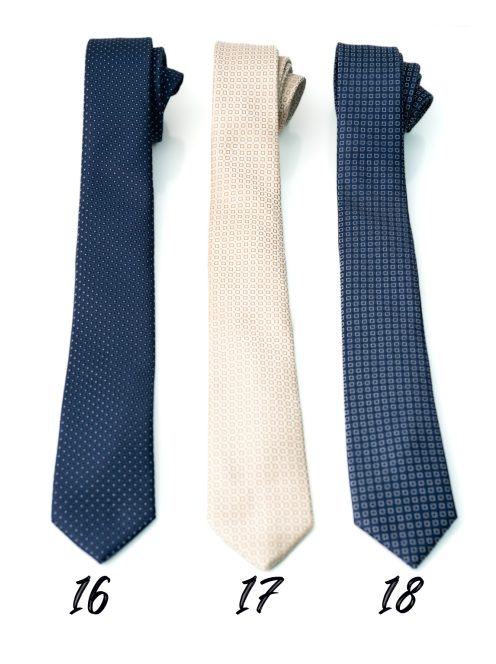 Nyakkendő éjkék mintás, bézs mintás, sötétkék mintás
