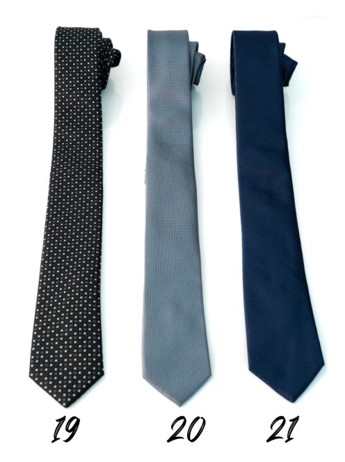 Nyakkendő fekete mintás, középszürke, sötétkék