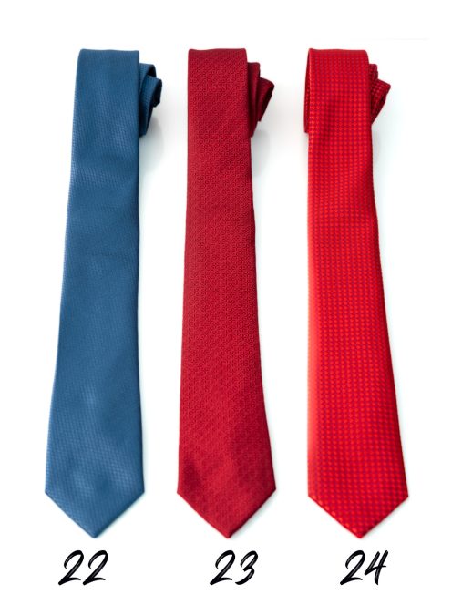 Nyakkendő kék elegáns, bordó mintás, élénk piros mintás