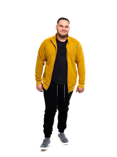 Thomas Jeans kardigán sportos mustár sárga