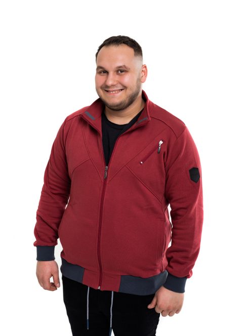 Thomas Jeans kardigán sportos bordó