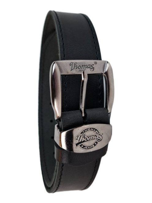 Thomas Jeans fekete bőr öv 