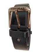 Kožený opasok Thomas Jeans, čierny