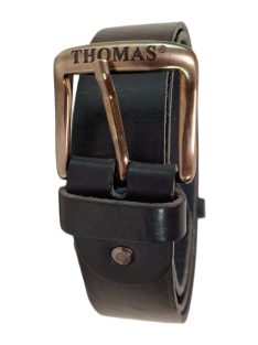 Kožený opasok Thomas Jeans, čierny