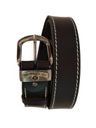 Thomas Jeans fekete bőr öv varrott