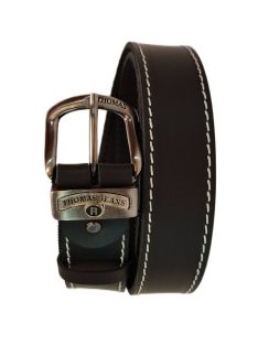 Thomas Jeans fekete bőr öv varrott