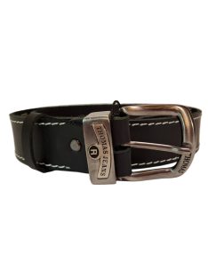 Thomas Jeans fekete bőr öv varrott