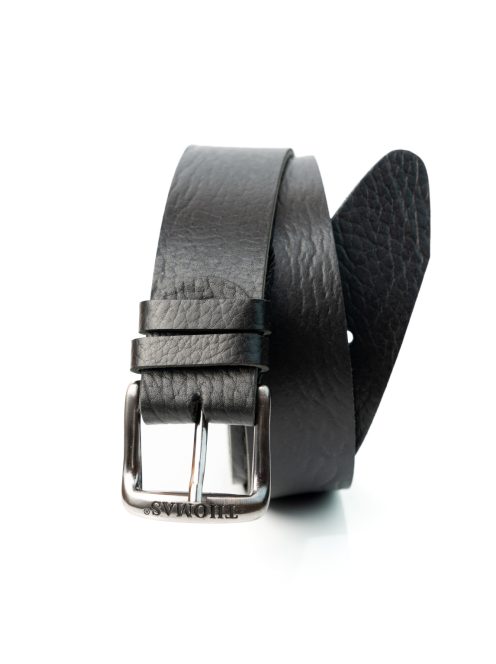 Thomas Jeans fekete bivalybőr öv