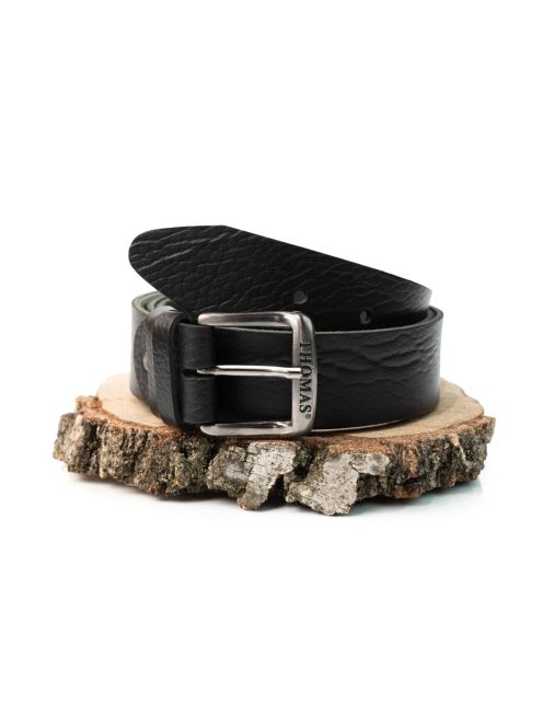 Thomas Jeans fekete bivalybőr öv