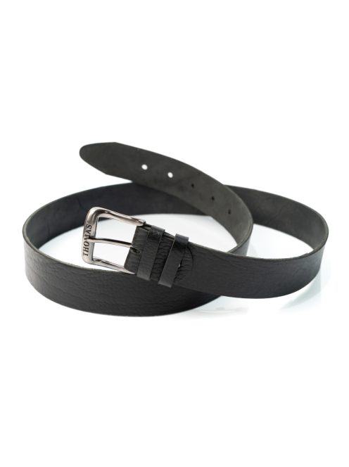 Thomas Jeans fekete bivalybőr öv