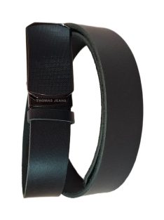 Kožený opasok Thomas Jeans s automatickou sponou, čierny 2.