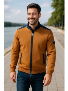 Thomas Jeans kardigán mustársárga kék vállbetéttel