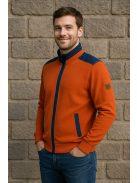 Thomas Jeans kardigán tégla színű kék vállbetéttel.