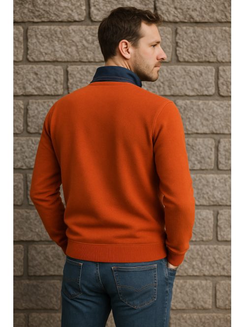 Thomas Jeans kardigán tégla színű kék vállbetéttel.