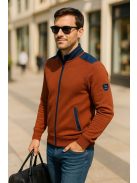 Thomas Jeans kardigán kék vállbetéttel barna