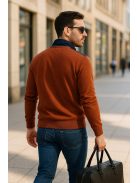 Thomas Jeans kardigán kék vállbetéttel barna