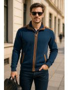 Thomas Jeans kék kardigán barna vállbetéttel