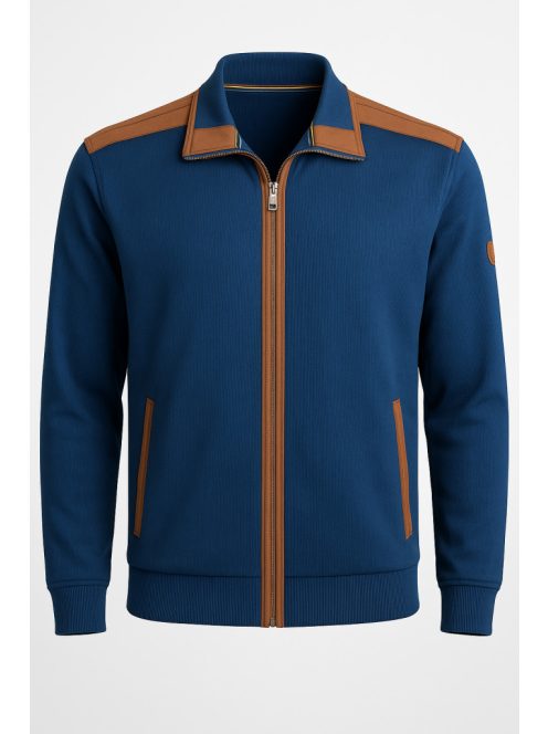 Thomas Jeans kék kardigán barna vállbetéttel
