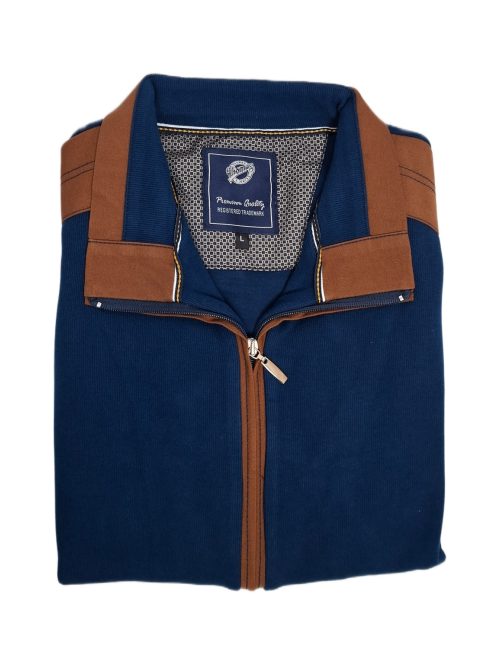 Thomas Jeans kék kardigán barna vállbetéttel