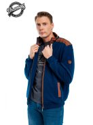 Thomas Jeans kék kardigán barna vállbetéttel