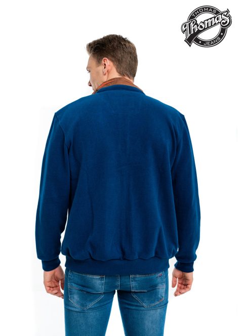 Thomas Jeans kék kardigán barna vállbetéttel