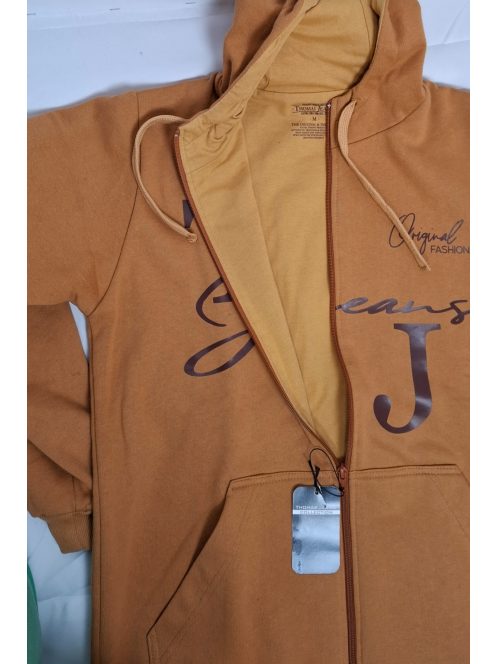 Thomas Jeans kapucnis sportos kardigán mustár sárga