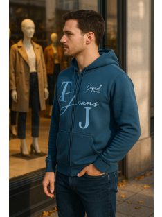Thomas Jeans športový kardigán s kapucňou v džínsovo modrej farbe