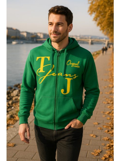 Thomas Jeans kapucnis sportos kardigán zöld