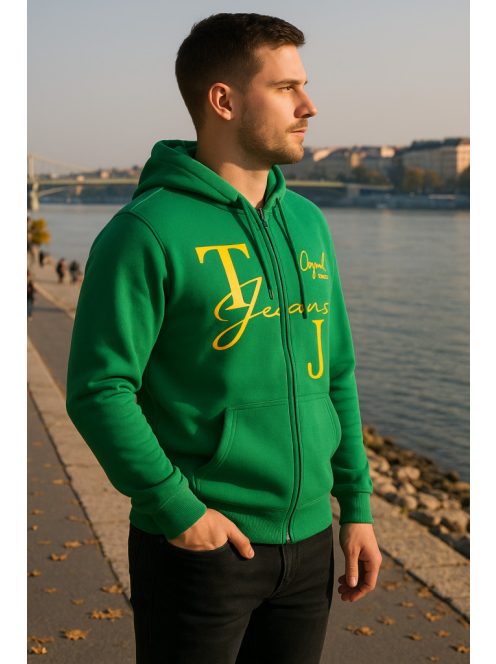 Thomas Jeans kapucnis sportos kardigán zöld