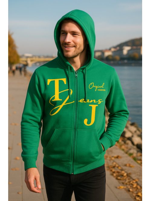 Thomas Jeans kapucnis sportos kardigán zöld