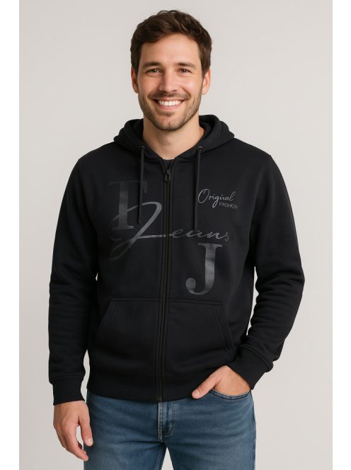 Thomas Jeans kapucnis sportos kardigán fekete