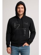 Thomas Jeans kapucnis sportos kardigán fekete