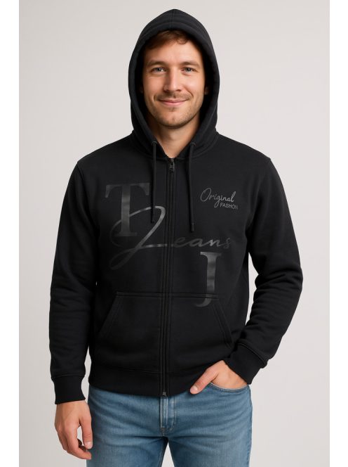 Thomas Jeans kapucnis sportos kardigán fekete