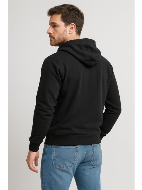 Thomas Jeans kapucnis sportos kardigán fekete