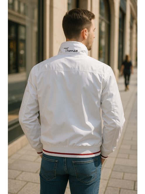 Vetrovka Thomas Jeans – biela