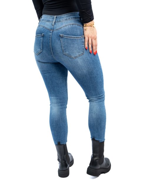 Dámske džínsy Thomas Jeans v stredne modrej farbe s efektom opotrebovania