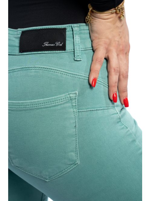 Dámske nohavice Thomas Jeans v mätovo zelenej farbe
