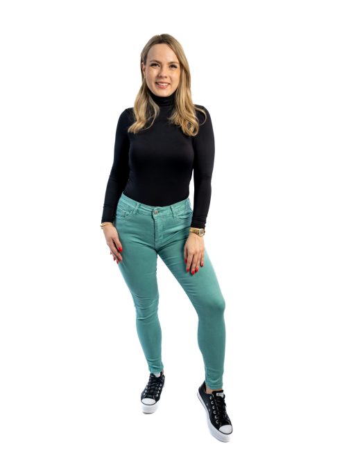 Dámske nohavice Thomas Jeans v mätovo zelenej farbe