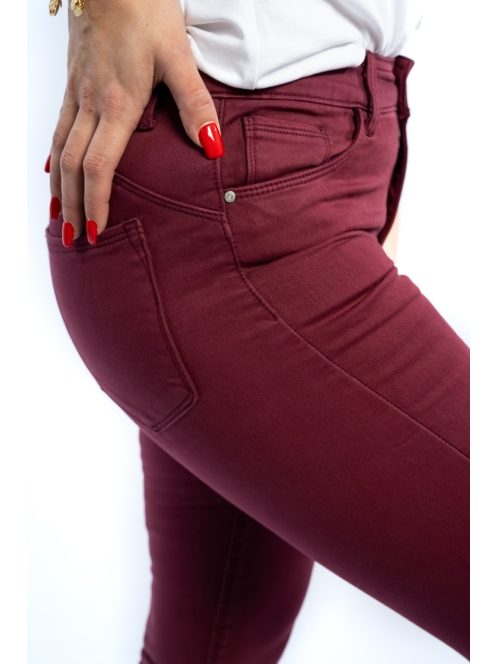 Dámske nohavice Thomas Jeans v bordovej farbe