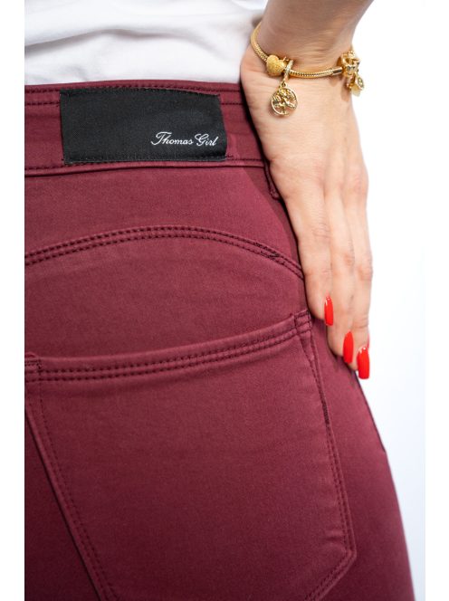 Dámske nohavice Thomas Jeans v bordovej farbe