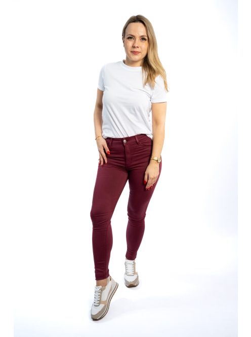 Dámske nohavice Thomas Jeans v bordovej farbe