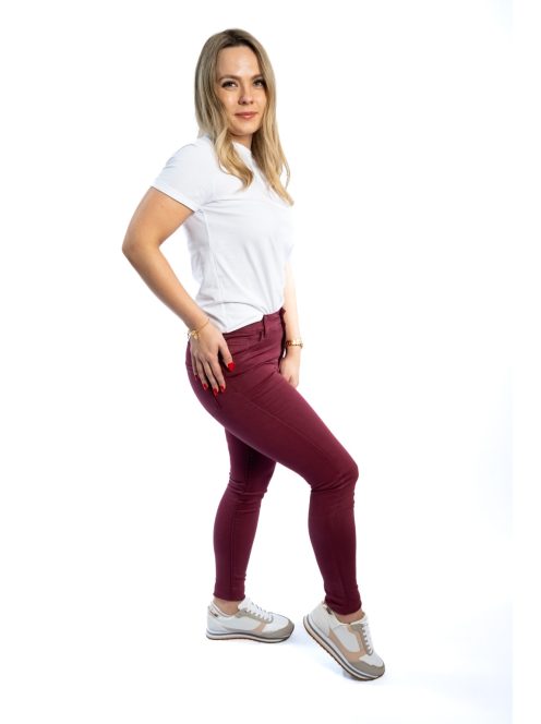 Dámske nohavice Thomas Jeans v bordovej farbe
