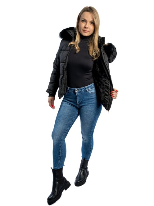 Thomas Jeans női téli dzseki fekete rövid