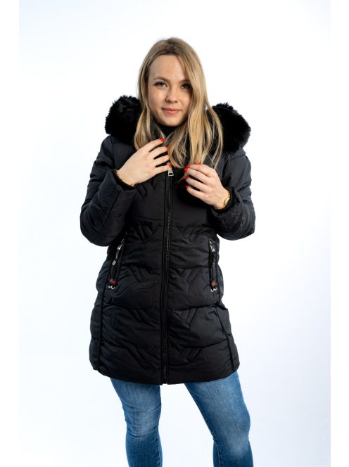 Thomas Jeans női kabát fekete félhosszú