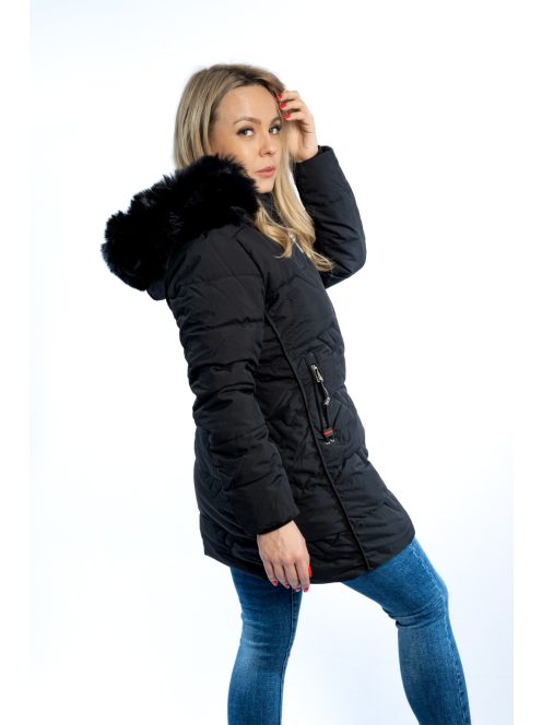 Thomas Jeans női kabát fekete félhosszú