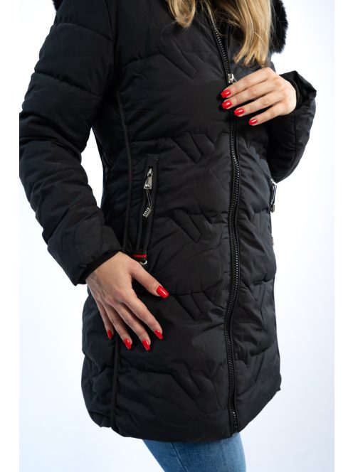 Thomas Jeans női kabát fekete félhosszú