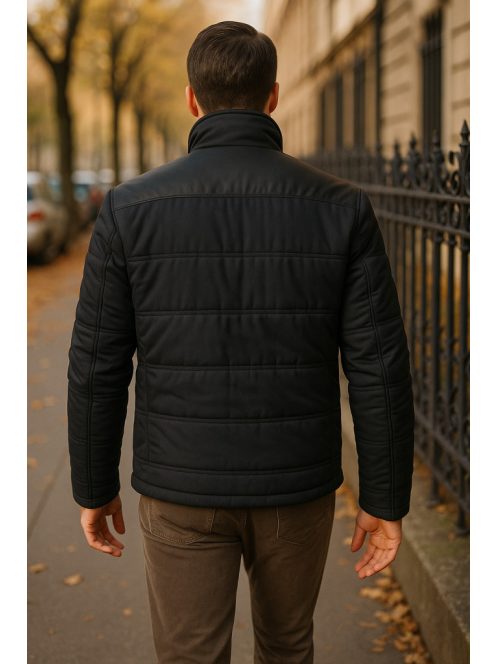 Thomas Jeans fekete bőrvállas kabát