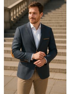 Thomas Jeans  kék zakó barna könyöklő betéttel