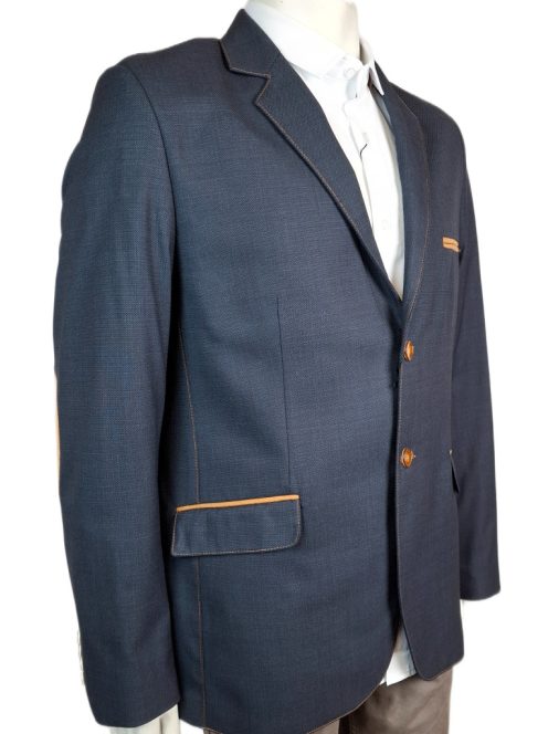 Thomas Jeans  kék zakó barna könyöklő betéttel