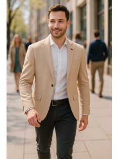 Bežové sako Thomas Jeans s hnedými vreckami na lakťoch